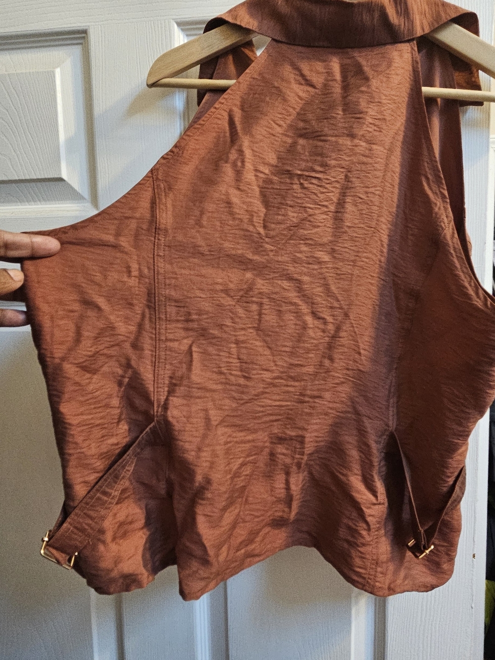 LOFT Rust-Colored Button-Front Collared Women's Top - Picture 7 of 7